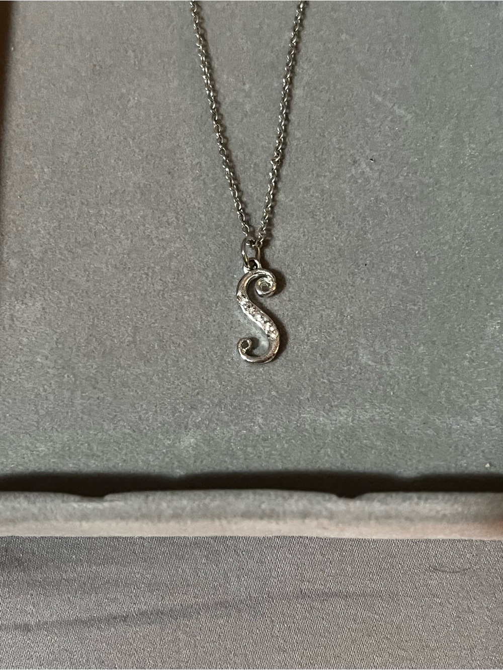 'S' Initial Pendant Necklace